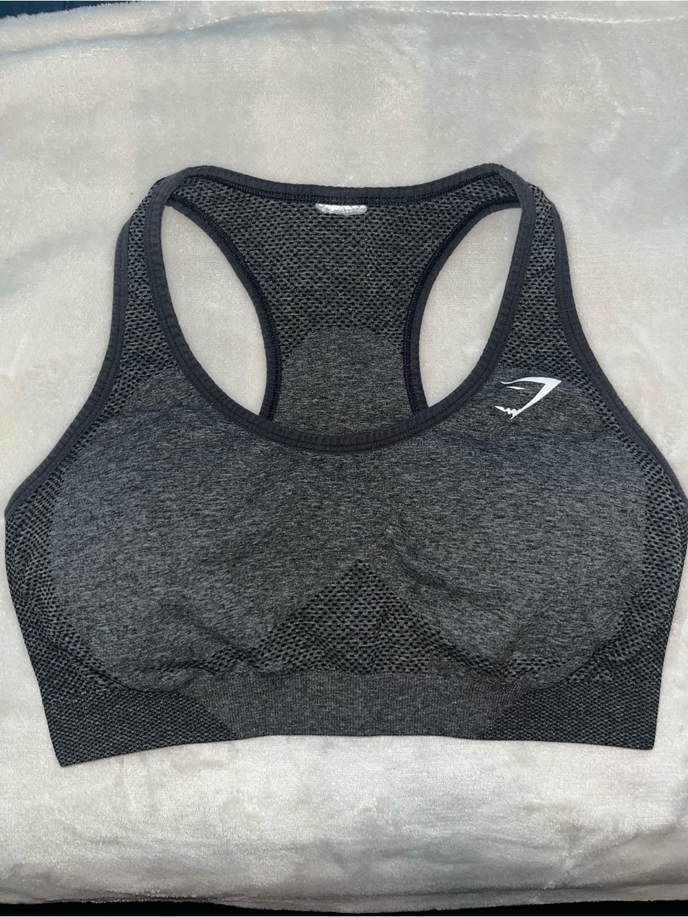 🦈 VGUC Gymshark Vital Seamless Sports Bra - Charcoal Grey Marl - Sz Large
